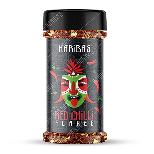 HARIBAS Dry Red Chilli Flakes Seasonings 100grms, Aromatic Spicy Dried Pizza Pasta Seasoning