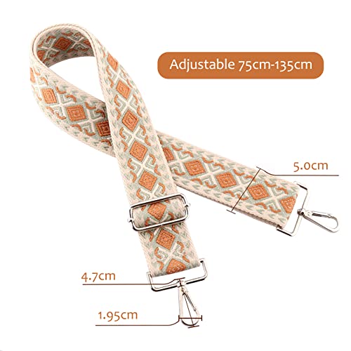 Verstellbar Taschengurt Breit,5CM Bunt Schultergurt für Taschen, Universal Tragegurt Damen Schulterriemen Trageriemen Geflecht Umhängegurt für Handtaschen DIY Zubehör 75-135CM. (KJ3-A8-LY-hunse)