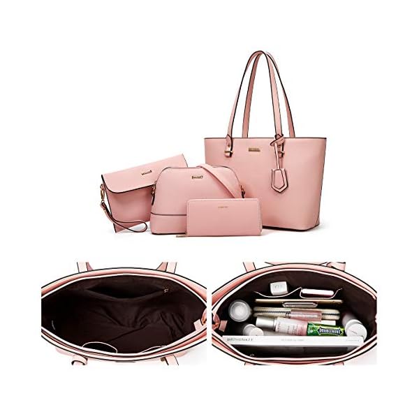 Women Fashion Handbags Wallet Tote Bag Shoulder Bag Top Handle Satchel Purse Set 4pcs