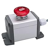 mxuteuk 22mm Stainless Steel Metal Latching Emergency Stop Push Button Switch Waterproof IP65 12-220V 3A 1NO 1NC Switch Station Box with Connection Plug, 1 Year Warranty MXU-DT-JH