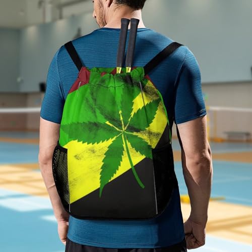 Sac à dos léger avec cordon de serrage 45x41cm imprimé feuilles - 7