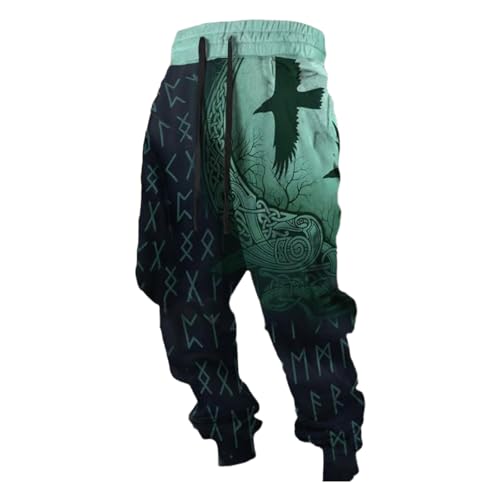 Viking Pantalones vikingos holgados para hombre, pantalones de