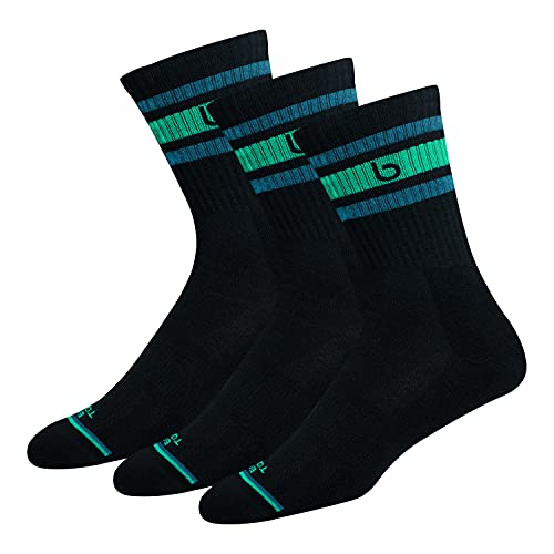 BAMBOS Men's Bamboo Sports Crew Socks for Running & Gym, Pack of 3, Free Size