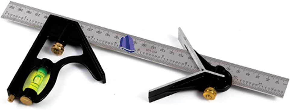 Royal Apex Combination Square Tool, High Precision Stainless Steel Scale Right Angle Measurement Combo Square Metric with Bubble Level, 300mm / 12 Inch