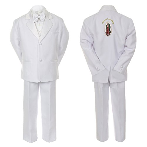 Image of New Born Baby Kid Boy Teen Christening White Suit Gold Virgin Mary on Back SM-20