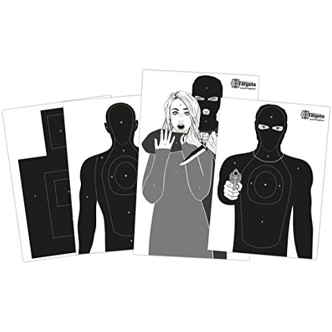 X-Targets Grandes dianas Defense Package / 4 x 5 diseños / 50-84 cm / 120 g/m² Cover