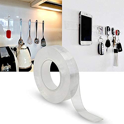 Image of Ronest Nano Super Strong Adhesive Two Way Tape, Double Sided Tape for Wall, Car, Carpet, Floors, 3mm Roll of Thin Reusable, Heavy Duty Grip Tape, Safe Waterproof Tape, Strong Sticky Wall Tape, (3M)