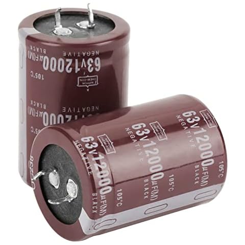 Risegun Electrolytic Capacitors, 2pcs Audio 63V 12000uf Filter HIFI Electronic Component 35×50mm for Circuit Control Cover
