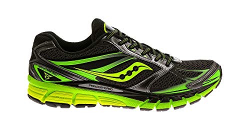 Saucony Men's Guide 8 Running Shoe,Black/Slime/Citron,11.5 M US
