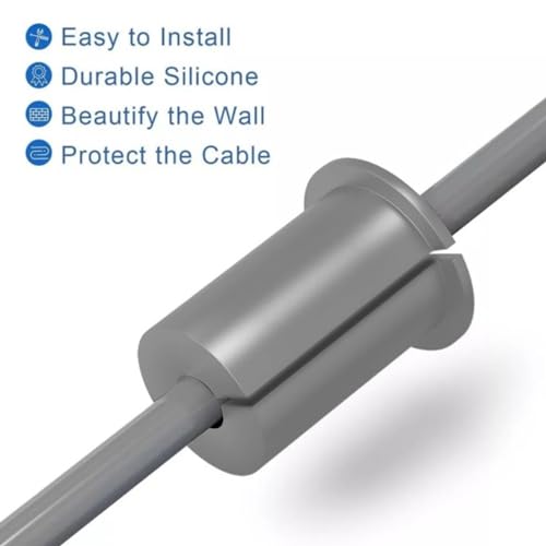 10 teiliges Kabelführungsset für Starlink, Silikon Kabeldurchführung durch Buchsen, Kabelwandtülle, für 0,75 Zoll 3/4 Zoll Wandlochkabel, für 2 Ethernet Kabel (Grey)