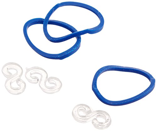 Bluedot Trading 1200-Piece Do-It-Yourself Bracelet Kit Refill Pack, Includes Rubber Band and S-Clips for Loom Art/Kids Craft with Rainbow, Blue