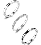 Amazon.com: JOERICA 3Pcs 2mm Stainless Steel Women's Stackable Eternity ...