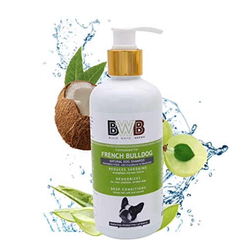 BWB Natural Dog Shampoo for French Bulldog .PARABEN Free+Alcohol Free+pH Balance with Conditioner & Moisturiser and Added Alovera,NEEM,Coconut & Amla extracts (300ML)