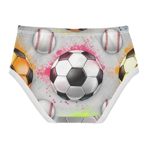 Girls Underwear Toddlers 2t Cotton Panties Little Girl Personalized Briefs Underpants Soccer Balls Grey2