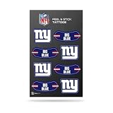 Rico Industries NFL Football New York Giants Peel & Stick Temporary Tattoos - Eye Black - Game Day Approved!