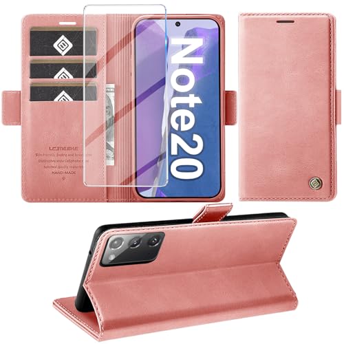Étui Galaxy Note 20 rose anti-choc protégeant l'écran avec porte-carte solide