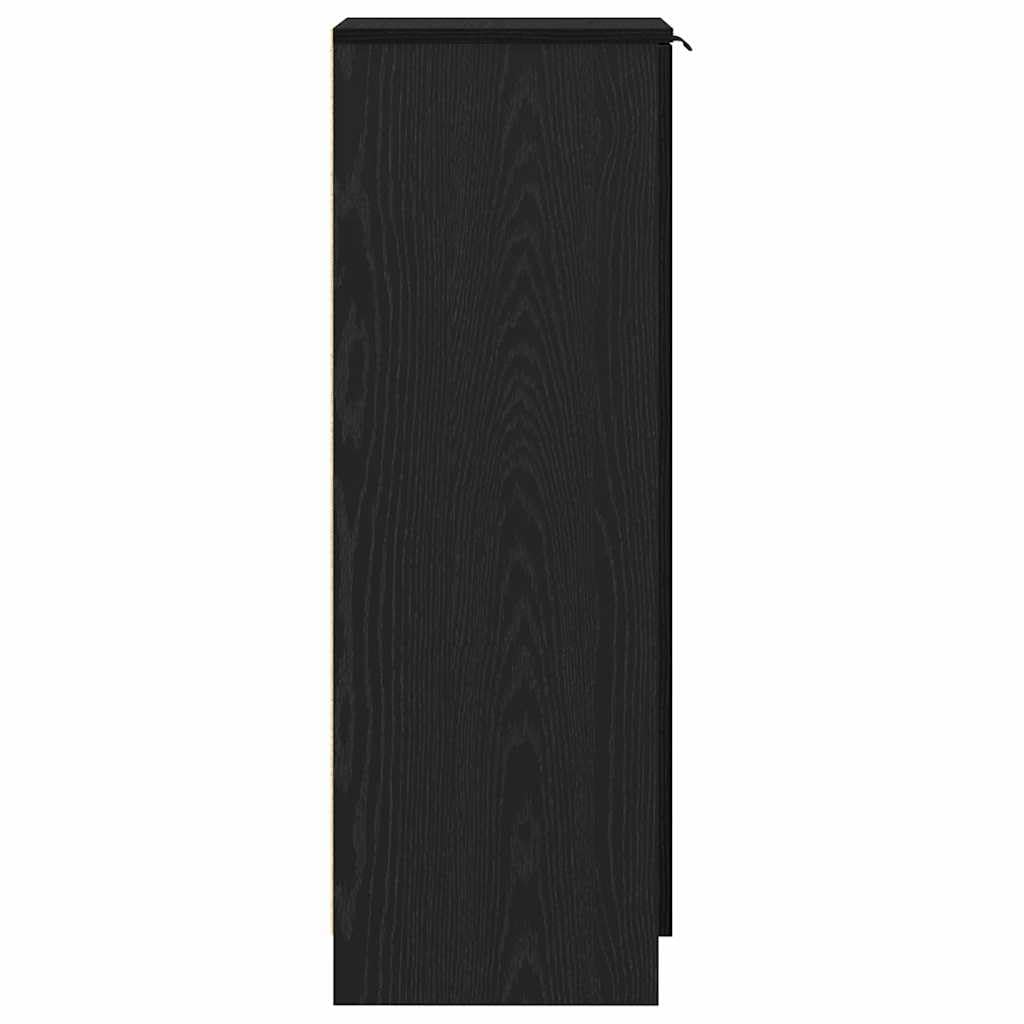 vidaXL Meuble à Chaussures Chêne Noir 29,5 x 35 x 101 cm Rangement Moderne