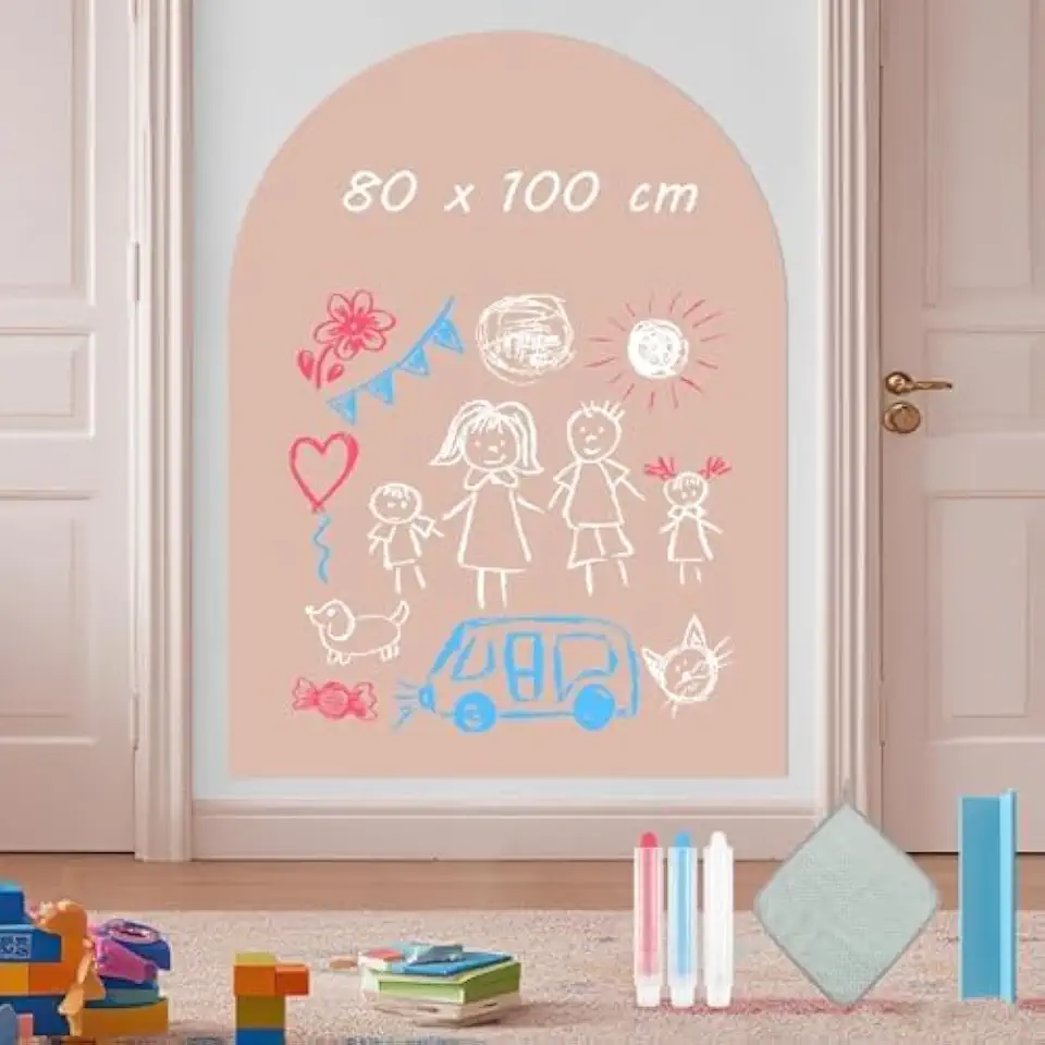 Magnetic Drawing Wall Decal, Reusable Doodle Board for Kids,Learning & Play - Large Size, Easy to Apply & Remove (pink)