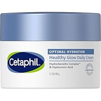Cetaphil Optimal Hydration Healthy Glow Daily Cream 48g, Lightweight Face Moisturiser for Dehydrated, Dry & Sensitive Skin, with Hyaluronic Acid, Niacinamide (Vitamin B3) & Panthenol (Pro-Vitamin B5), Enhances Healthy Glow, Deeply Hydrates for 48 Hours, Non-Greasy, Non-Comedogenic, Fragrance-Free, Paraben-Free, Hypoallergenic, Dermatologist Tested