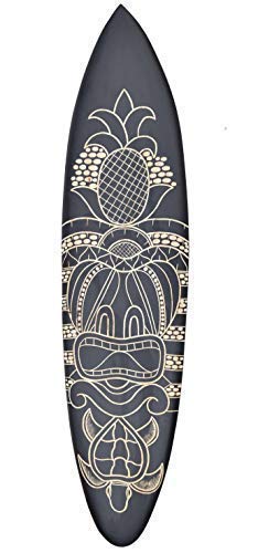 Interlifestyle Tiki Planche de Surf 100cm avec Tortue Motif Déco Planche de Surf en Bois Dur