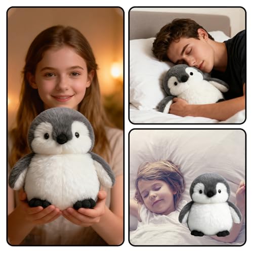 DvBCNMe Pinguin Kuscheltier, Weiches Stofftier für Kinder, Süßer Pinguin Plüschtier, Kuscheltier Pinguins für Mädchen Jungen Kinder, Ideal Als zum Kuscheln, Spielen & Schlafen Und Dekoration