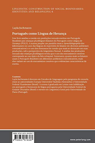 Português como Língua de Herança: A coesão em textos escritos por crianças plurilíngues: 6