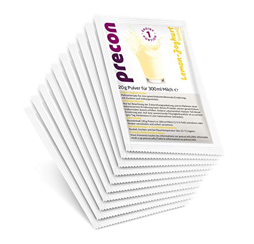 Precon BCM Shake de régime pour mincir - Yaourt-Citron - 10 portions individuelles à 20 g - Substitut de repas dans le cadre d’un régime minceur Cover