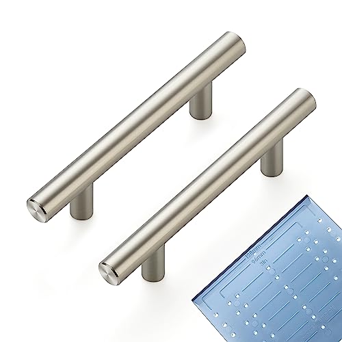 JOY DECOR 25 Pack 5 inch Cabinet Pulls Brushed Nickel Cabinet Pulls 3 inch Hole Center Stainless Steel Cabinet Handles Kitchen Cabinet Handles with Template JOY DECOR 25 Pack 5 inch Cabinet Pulls Brushed Nickel Cabinet Pulls 3 inch Hole Center Stainless Steel Cabinet Handles Kitchen Cabinet Handles with Template