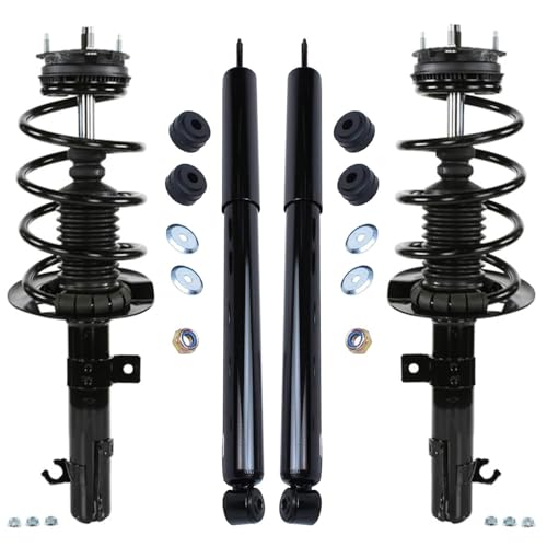 Image of Detroit Axle - Front Struts Rear Shocks for Ford 2008 2009 2010 2011 Focus, 2 Shock Absorbers Assembly 2 Struts with Coil Spring Assembly Replacement Suspension Kit