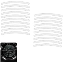 20 PCS Car Wheel Reflective Stickers, Waterproof Anti-Scratch Tire Rim Stripes, Night Safety Warning Decorative Protector Decals, Self-Adhesive Eyebrow Stickers for Most Cars White
