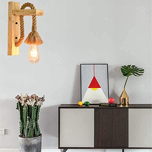 Lámpara de pared industrial de madera para rincones llenos de vida 4