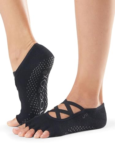 toesox Women’s Elle Half Toe Grip Socks – Non-Slip Pilates Socks with Grips for Women, Yoga Socks, Barre Socks