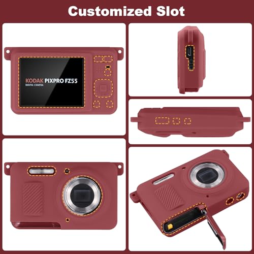 Funda de Silicona para Cámara Kodak PIXPRO FZ55 Roja miniatura 5