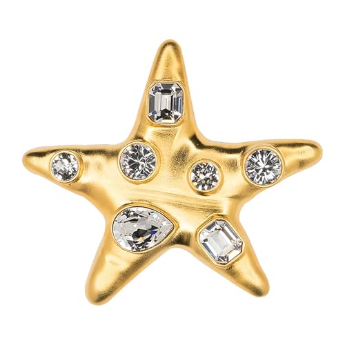 Image of Kenneth Jay Lane Star Pin or Brooch with Faux Stones as Worn by Jackie O