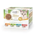 Catit Cuisine Bites, Variety Pack in Gravy, Grain Free Wet Cat Food for Adult Cats, High Meat Tinned Cat Food in Gravy
