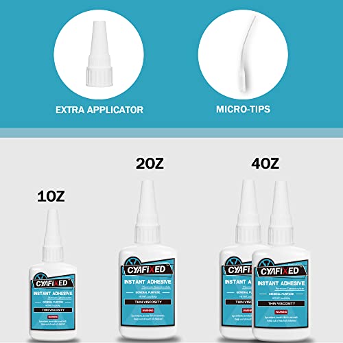 Strong Cyanoacrylate (Ca) Super Glue By Cyafixed, Super Penetration Fast Thin Viscosity Instant Ca Glue For Plastic, Wood, Metal, Hobby Models And Stabilizing Cracks, 4 Oz. #TOP1