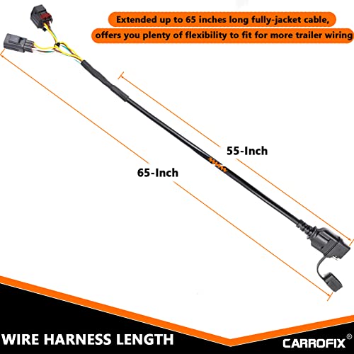 Carrofix Plug-In Simple Jeep Wiring Harness With 4 Way Pin Flat Trailer Connector Fits For 2007-2018 Jeep Wrangler #TOP4