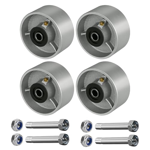 LONGRUNFORU 4" x 2" Industrial Casters, Steel Cast Iron Whee...