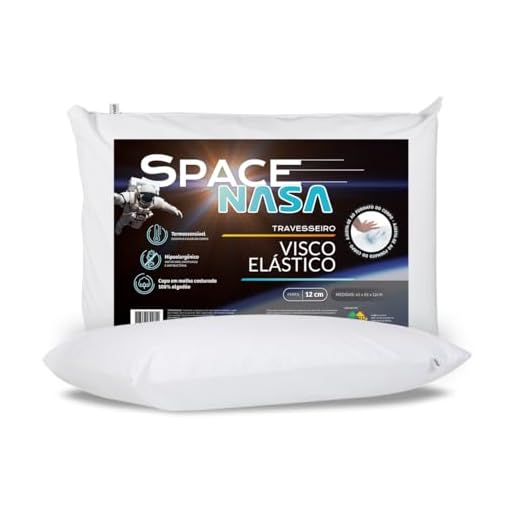 Travesseiro Nasa Space Viscoelástico Médio Altura 12cm - Visco D28 Premium - Capa 100% algodão - Branco - Nap - para fronhas 50x70cm