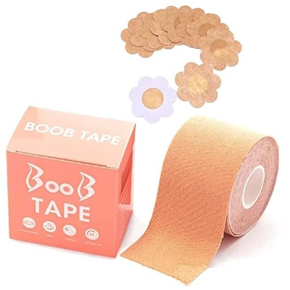 Boob Tape with 10 Nipple Pasties Women's & Girl's Breast Lift Tape,Push Up & Lifting Tape Fit for Any Type Breast Tape Breast Lift Bra Tape Bob Tape for Breast Lift