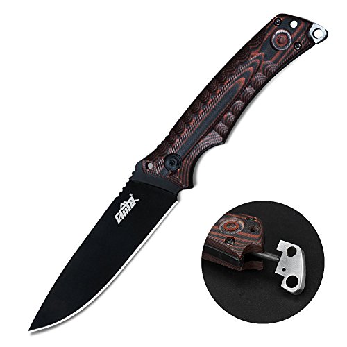 CIMA Fixed Blade Survival Knife Full Tang Hunting Knife with Magnesium Fire Starter(G10 handle)