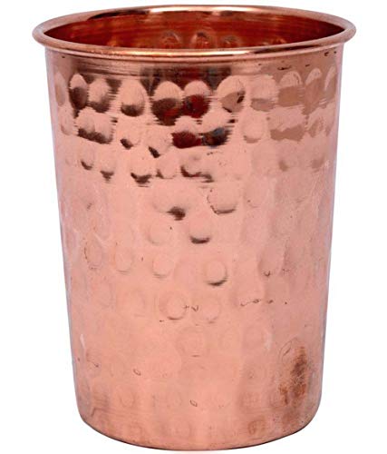 Craft-View 12 X 100% Pure Copper Drinking 300 Ml Glass Cup Tumbler/Flask Ayurveda Health Yoga Ayurveda Beneficial Set Drinking Water Nh-32 #TOP3