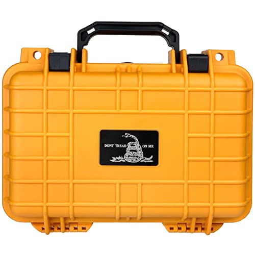 Eylar Don't Tread On Me Hard Pistol Case 11.6 Inch 8.3 Inch 3.8 Inch (Yellow, Compact 1 Gun) #TOP2