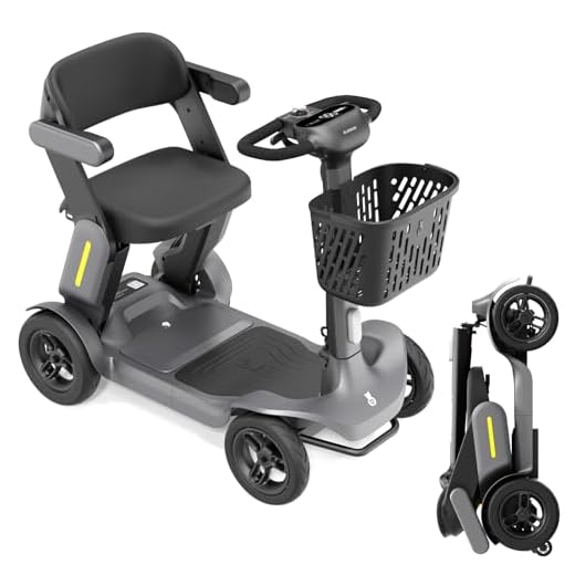 Paiseec S3 Foldable Mobility Scooter for Adults, Seniors - 25 Miles Range, 6 mph, Lightweight Mobility Scooter for Travel, Improved Safety, Large Wheels for Outdoor, LED Headlight, Basket