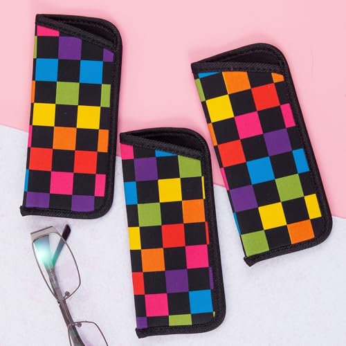 Image of TRIUMPH VISION Reading Glasses Pouch Eyeglass Sleeve Soft Case Slim 3 Pack | Alternative to Bulky Case Lightweight,Neoprene Lined Padded Protect Optical lens Slip in, Cute Pattern Portable for Daily Use
