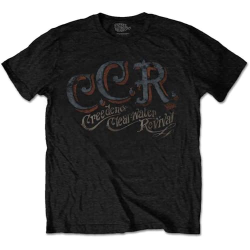 Creedence Clearwater Revival CCRTS05MB02 T-Shirt, Black, Medium