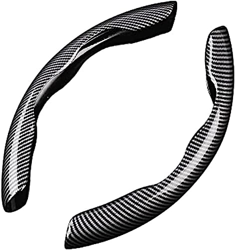  2 Pezzi Fibra di Carbonio Auto Coprivolante per Alfa Romeo Giulietta (940) Hatchback 2010-2019, Interno Copri Volante Antiscivolo Traspirante Durevole Accessori Auto,A/Black