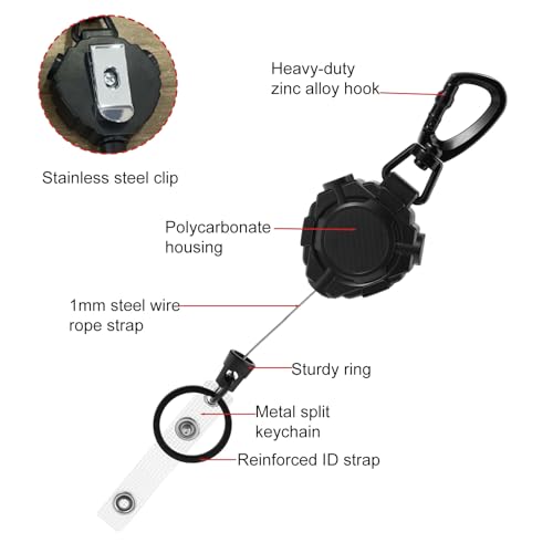 CB Microphone Retractable Holder, CB Mic Holder Radio Microphone Hanger with 80cm/31.5in Wire Tether Accessories for Truck Drivers - Image 4