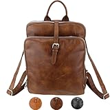 Generisch Elegante mochila para ordenador portátil para mujer, moderna, elegante y funcional para el estilo de vida consciente de la tendencia, mochila 2 en 1 para mujer, de piel sintética, marrón,