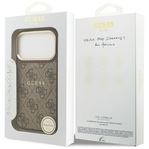 Guess PU Leather 4G Gold Frame Case with MagSafe for iPhone 17 Pro 6.3 GUHMP17LP4MSEGCW - vue 9
